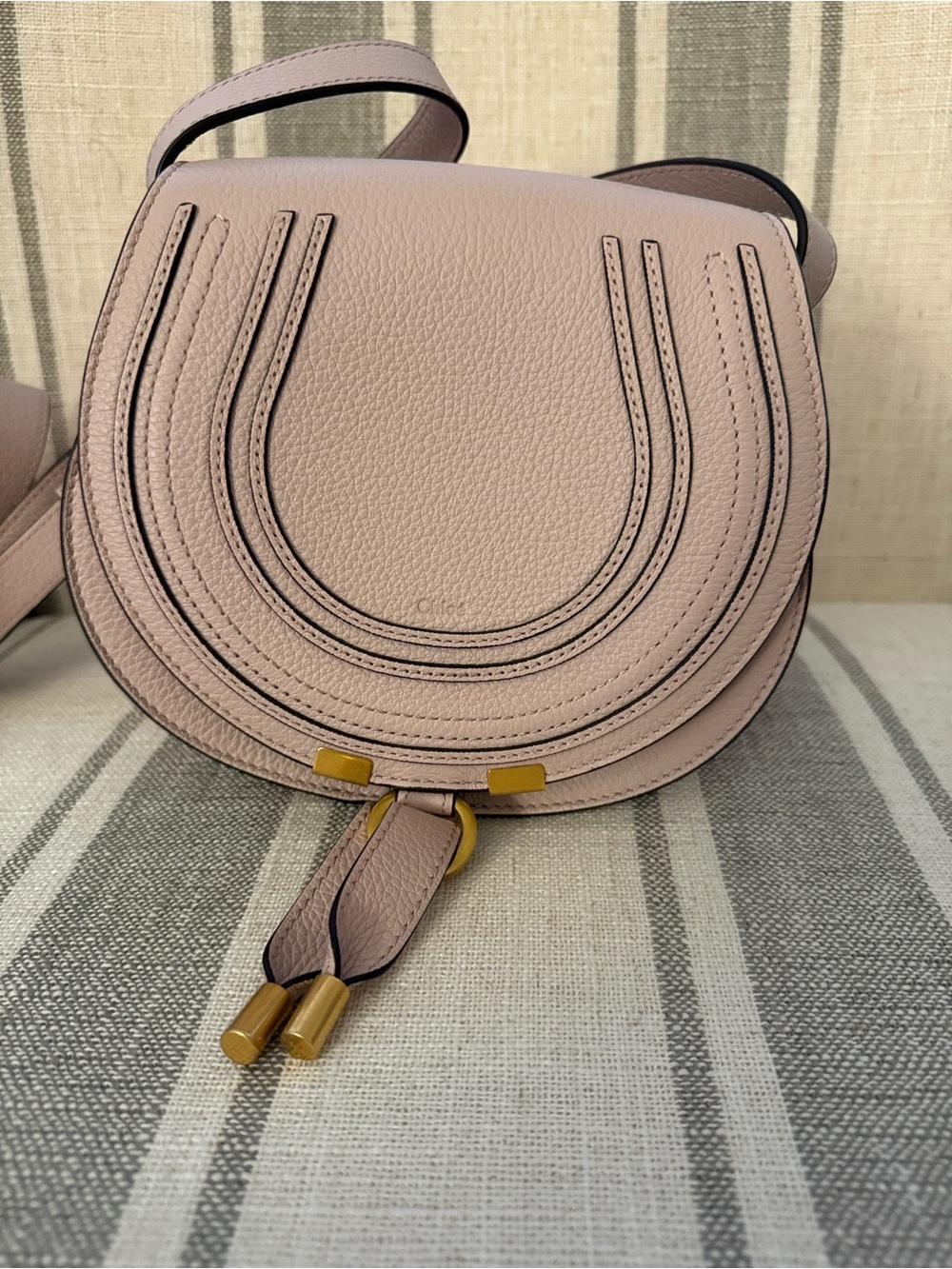 Chloe  Misty Lavender Leather Saddle Crossbody Bag - Picture 2 of 10